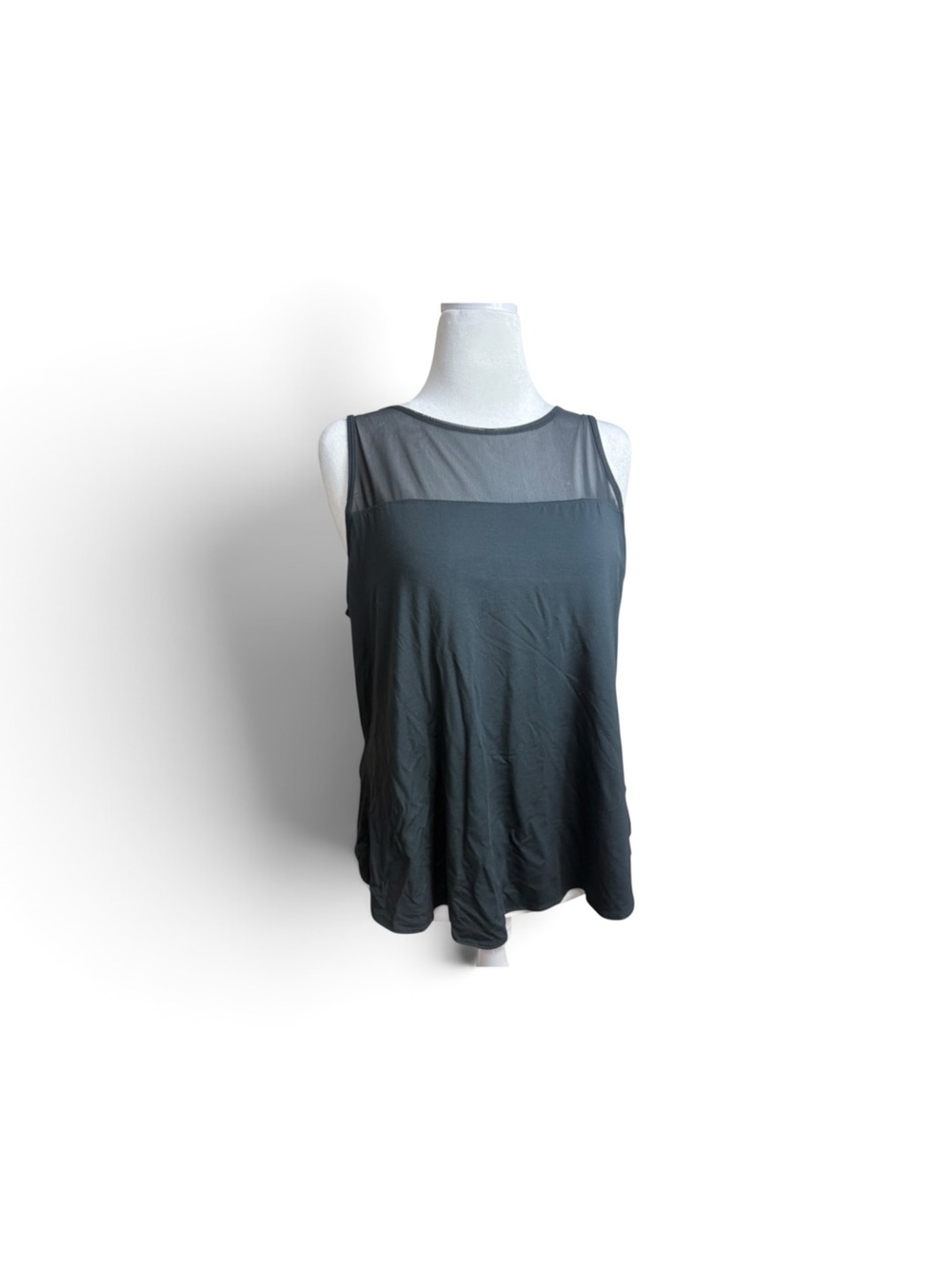 Shebird Sleeveless Mesh Yoke Tank Top - Black size XL